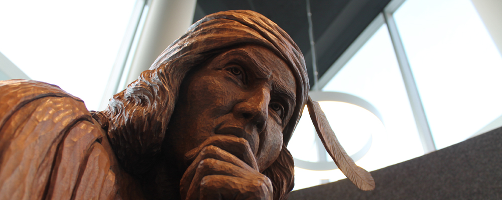 Wooden sculpture of Tecumseh